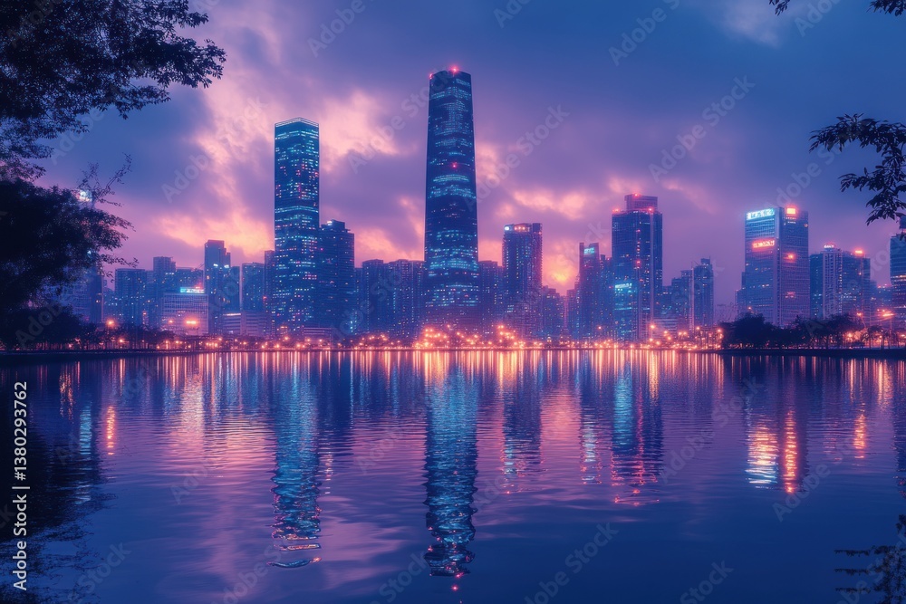 Fototapeta premium Minneapolis Minnesota Skyline at Dusk Over Mississippi River