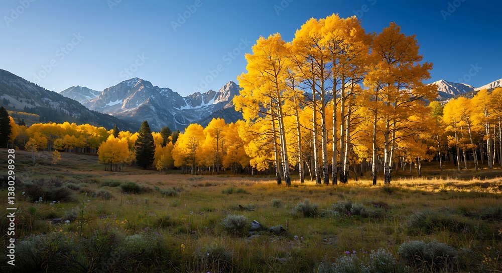 Fototapeta premium Golden Hour Ascent AI Generated