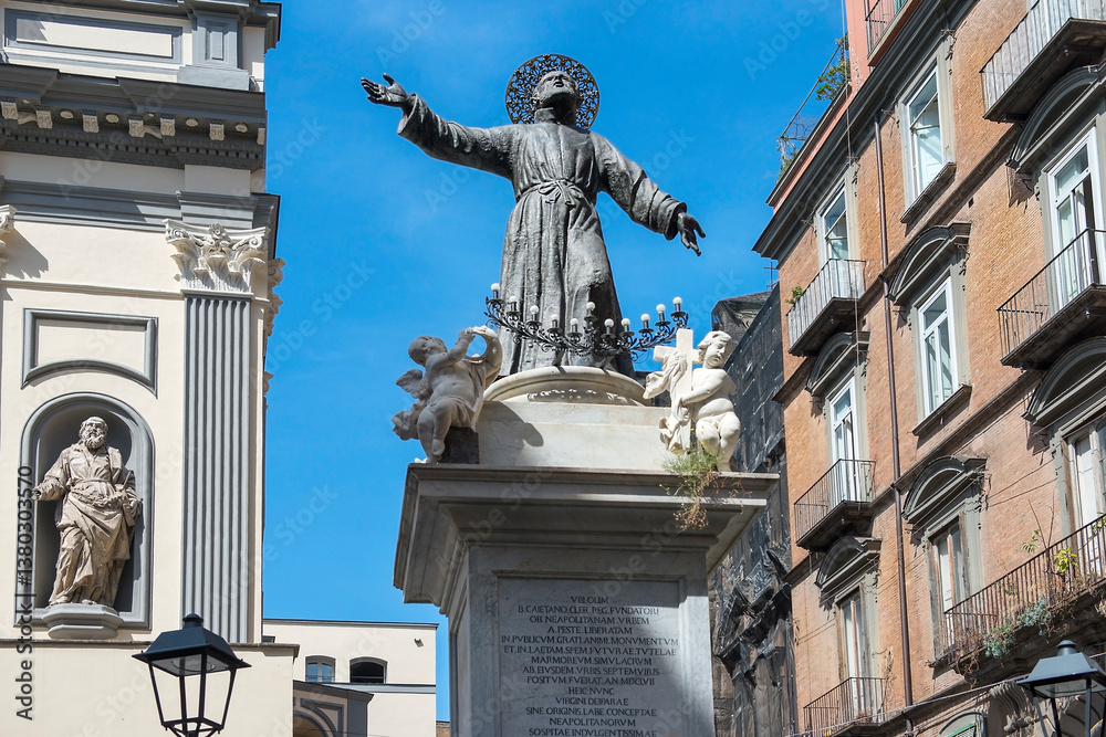 bronze statue to Saint Gaetano da Thiene
