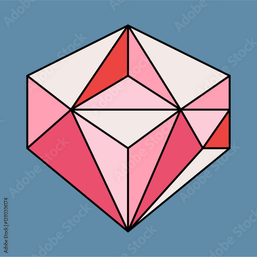 Pastel Geometric Diamond Shape Illustration