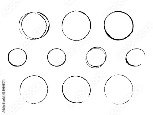 Isolated stains from a wine glass. Traces from a wine glass. Vector illustration.