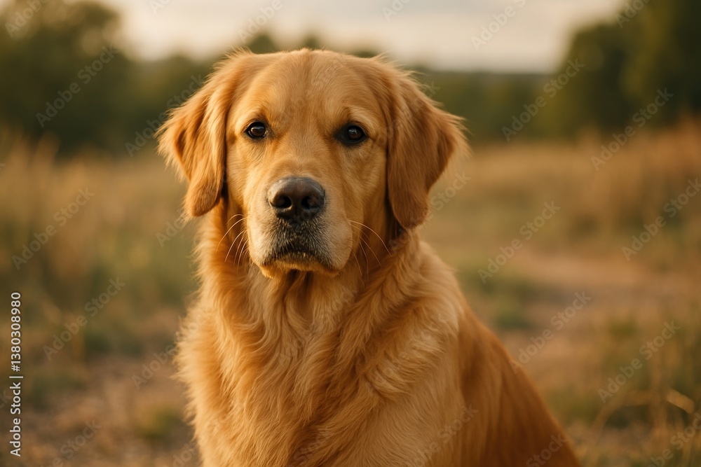 Golden retriever in nature setting. Golden retriever in nature setting.