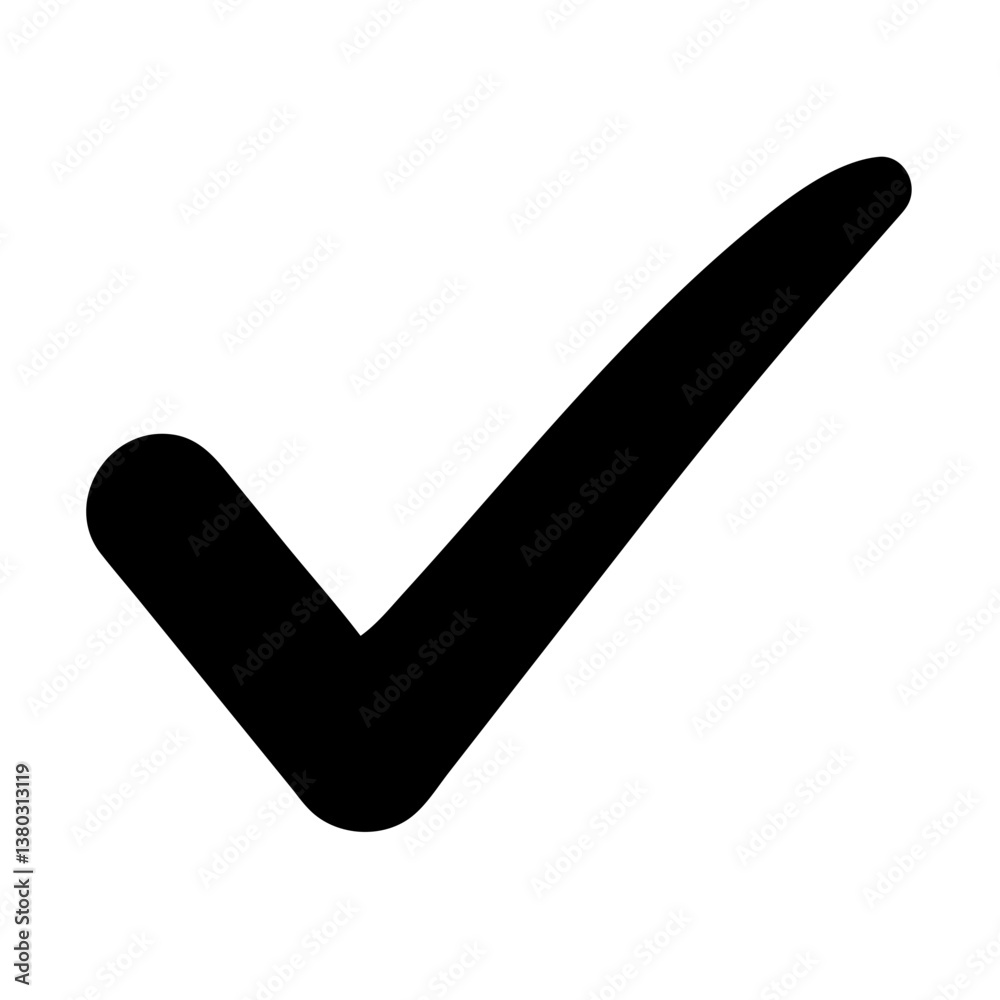Bold Black Checkmark Icon Approval, Confirmation, and Selection Symbol