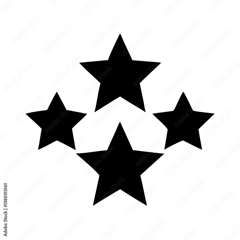Four-Star Rating Icon High-Quality Vector Graphic for Reviews and Feedback Four-Star Rating Icon High-Quality Vector Graphic for Reviews and Feedback
