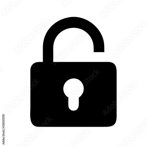 Unlocked Padlock Icon Open Lock Symbol for Security, Privacy, and Access