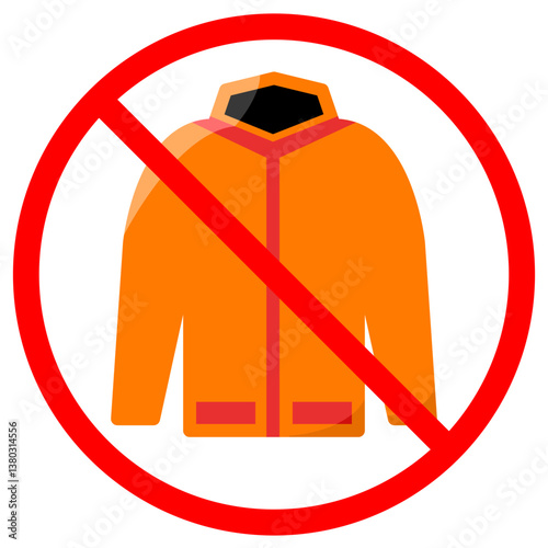 No Jacket Allowed Sign with Red Circle and Line Illustration
