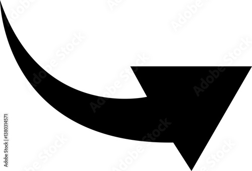 Curved arrow icon.curved vintage interface element of open next page, swipe.simple doodle curve side arrow of motion icon vector illustration.Arrow sign. Flat style icons.