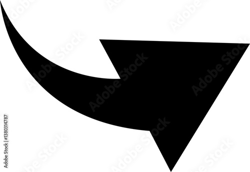 Curved arrow icon.curved vintage interface element of open next page, swipe.simple doodle curve side arrow of motion icon vector illustration.Arrow sign. Flat style icons.