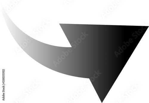 Curved arrow icon.curved vintage interface element of open next page, swipe.simple doodle curve side arrow of motion icon vector illustration.Arrow sign. Flat style icons.