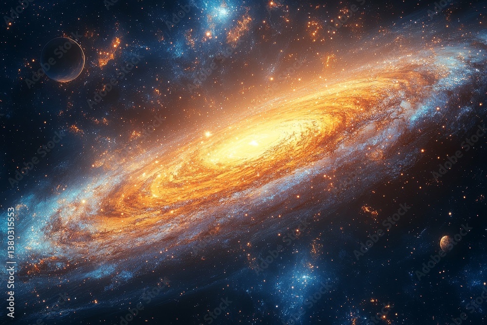 Fototapeta premium Awe-Inspiring Spiral Galaxy in Deep Space
