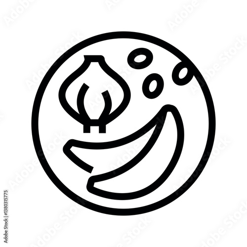 Prebiotic products black line icon for digital and print projects.