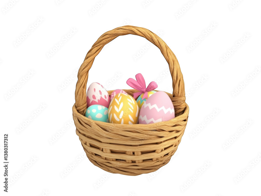 easter eggs in basket easter eggs in basket