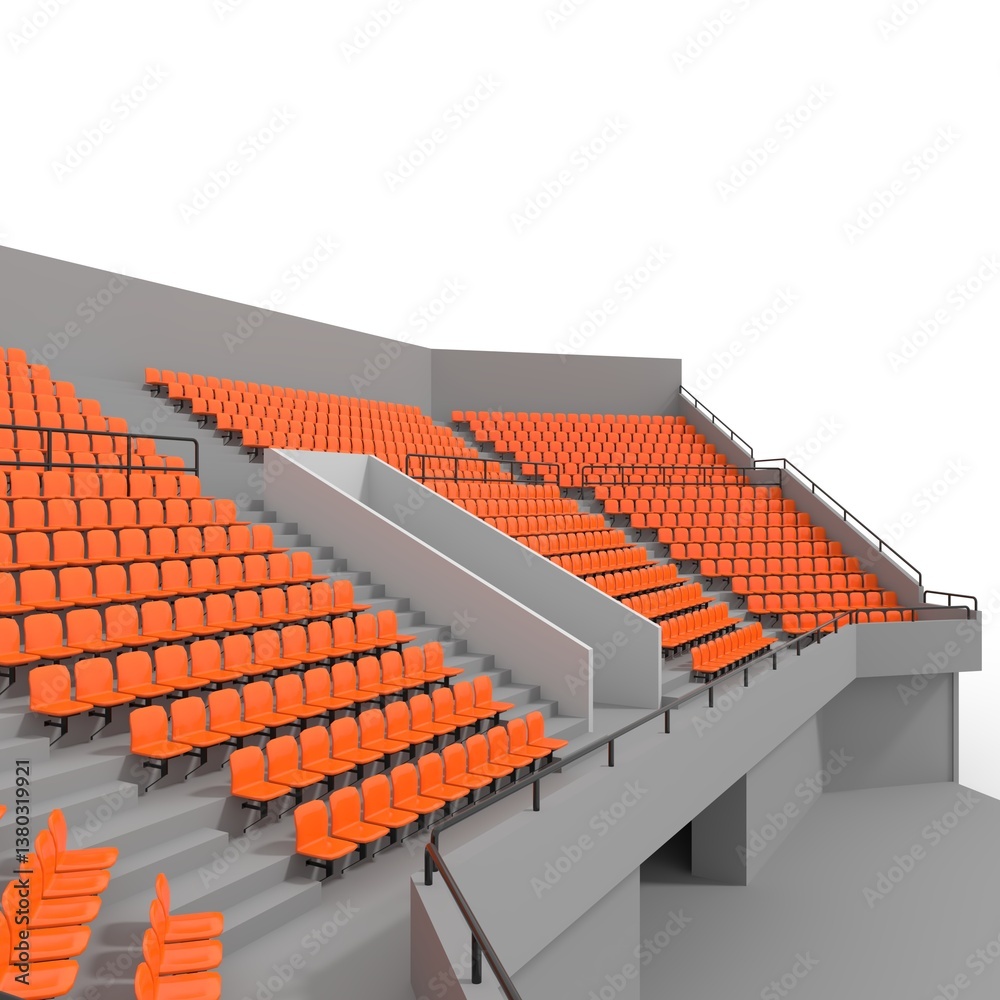 Fototapeta premium 3d render Stadium Tribune design Corner element. Furniture