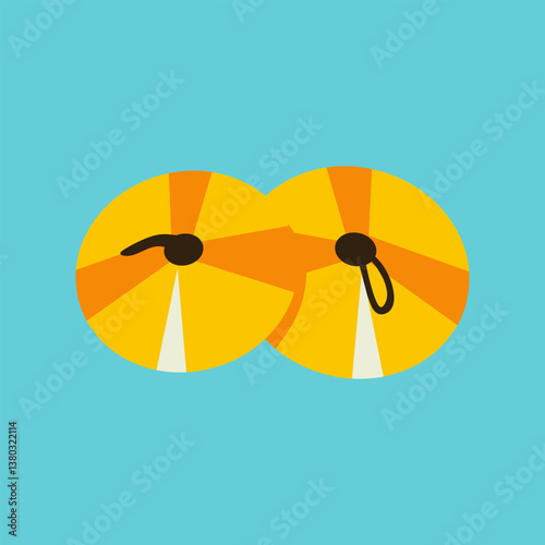Depicting Two Jingle Bells Holiday Percussion on a Blue Background