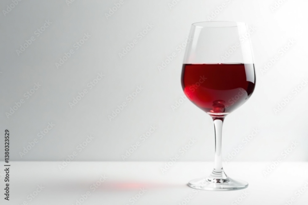 A glass of red wine against a stark white backdrop, sophisticated, fruity A glass of red wine against a stark white backdrop, sophisticated, fruity