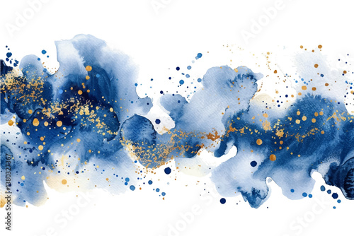 Alcohol ink colors translucent. Dark blue premium fluid gradient pattern luxury background with gold glitter. Flowing gradient luxury gold stains. Rich premium fluid motion royal blue vector design