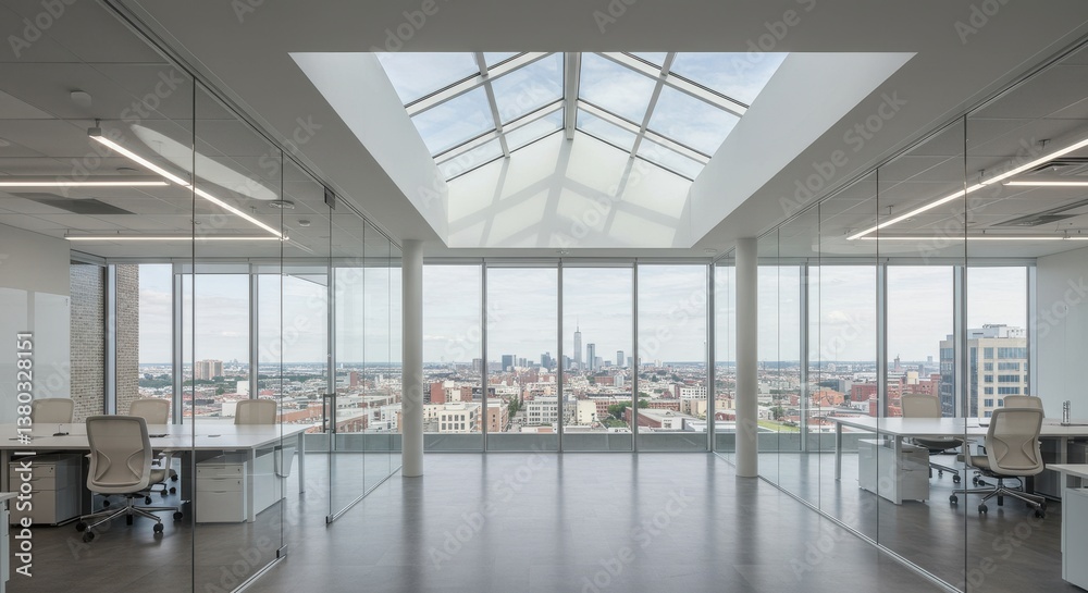 Modern Office Space with Glass Walls and Natural Light Modern Office Space with Glass Walls and Natural Light