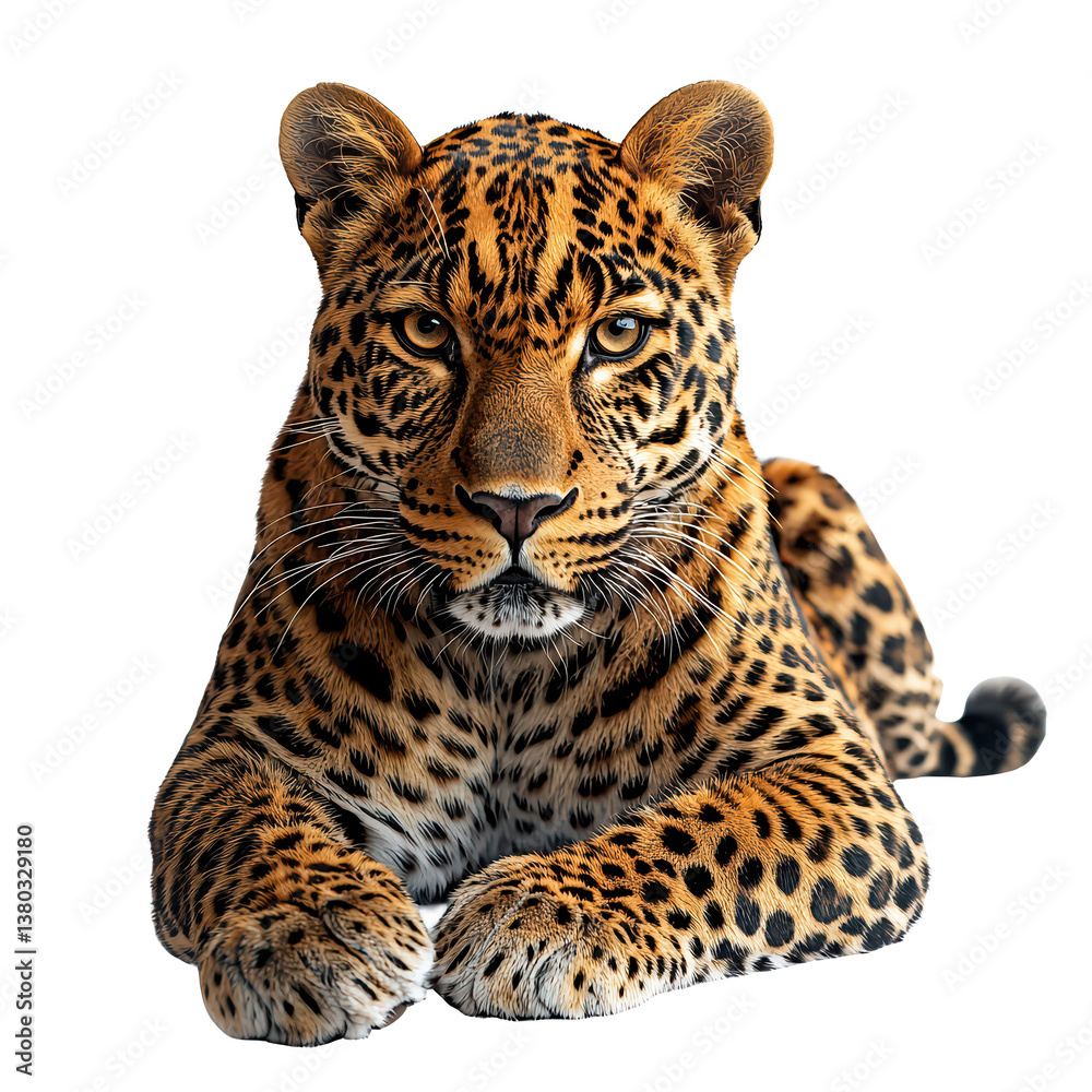 Obraz premium A Leopard Isolated on transparent background, png