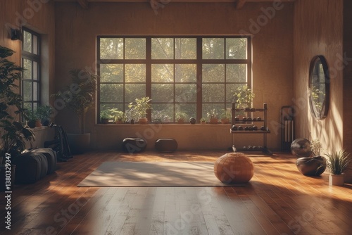 Serene Home Gym with Natural Light