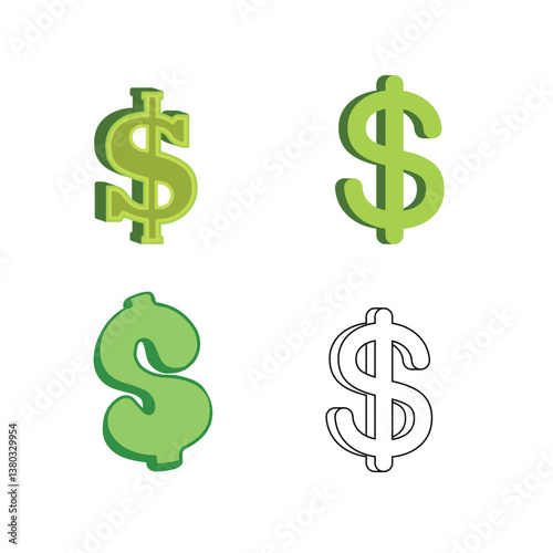 Vector illustration of Currency symbol Dollar