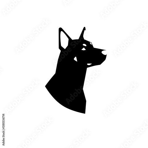 Doberman Head Silhouette Icon