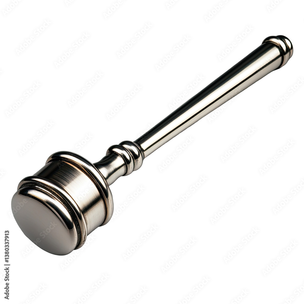 Fototapeta premium Metallic Gavel Design on transparent background
