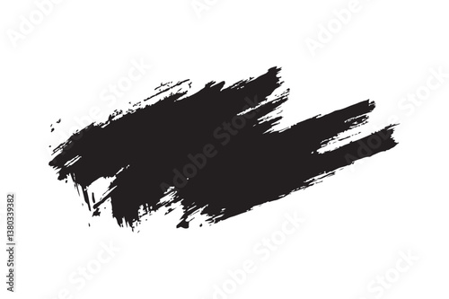 Modern black grunge brush stroke on a white background, paint brush templates grunge dark black sketch.