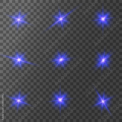 Lens Flare, light glow effect. sun or realistic shining star with backlight effect. bokeh glitter and sparkles or sparkles on transparent background.