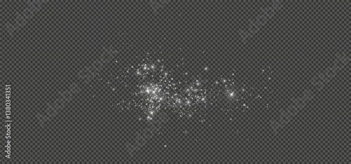 
Shimmering particles. Dust sparkles. Light effect.