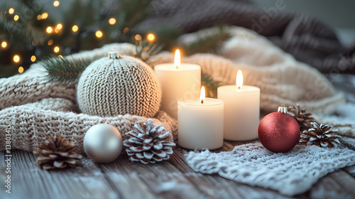 christmas still life with candles