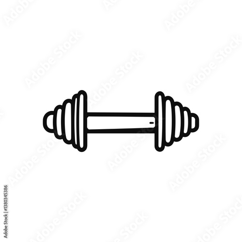 Dumbbell icon black and white minimalist design  