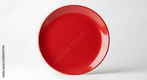 Free Download Red Round Dinner Plate, Empty, Studio Shot AI Generated - GFXLoad