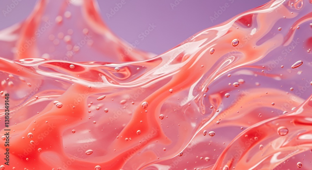 Closeup View Of Light Pink Gel With Coral And Rose Pigments Closeup View Of Light Pink Gel With Coral And Rose Pigments