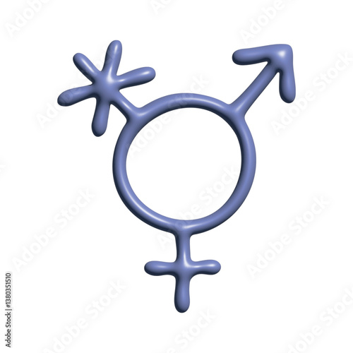 3d transgender gender identity icon Symbol used to represent sex and gender