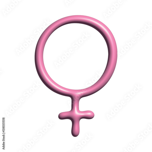 3d female gender identity icon Symbol used to represent sex and gender