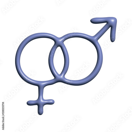 3d heterosexual gender identity icon Symbol used to represent sex and gender