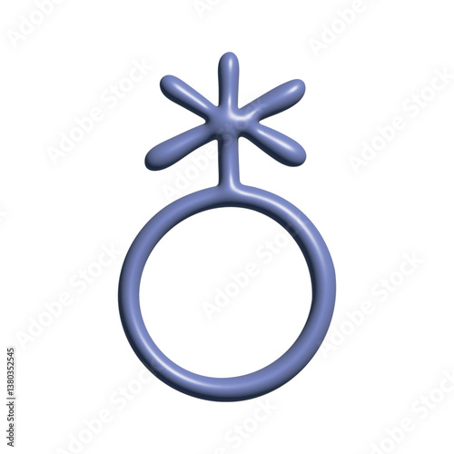 3d gengerqueer non-binary gender identity icon Symbol used to represent sex and gender