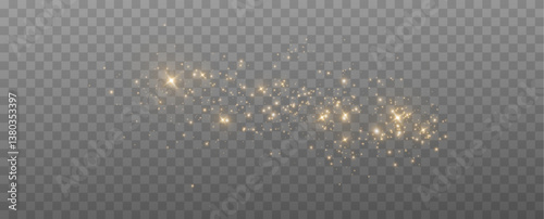 
Shimmering particles. Dust sparkles with golden light. Light effect.