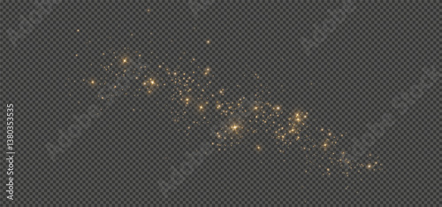 
Shimmering particles. Dust sparkles with golden light. Light effect.