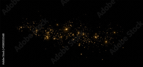 
Shimmering particles. Dust sparkles with golden light. Light effect.