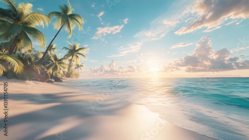 Stunning Coastal Landscape with Golden Sunlight