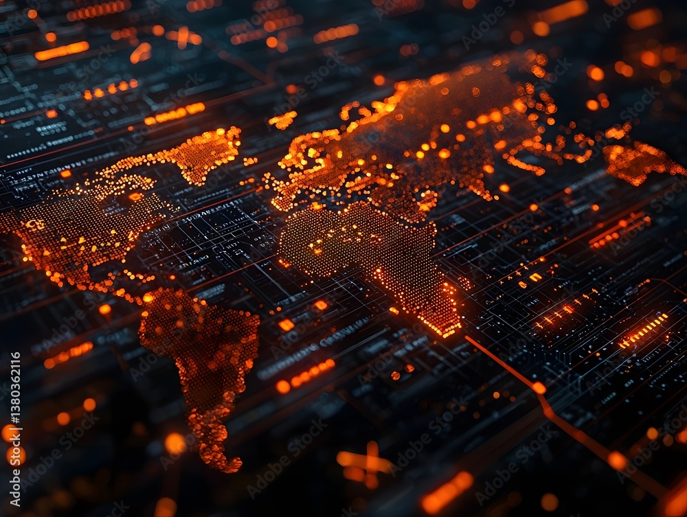 Global financial capital flow between major financial hubs