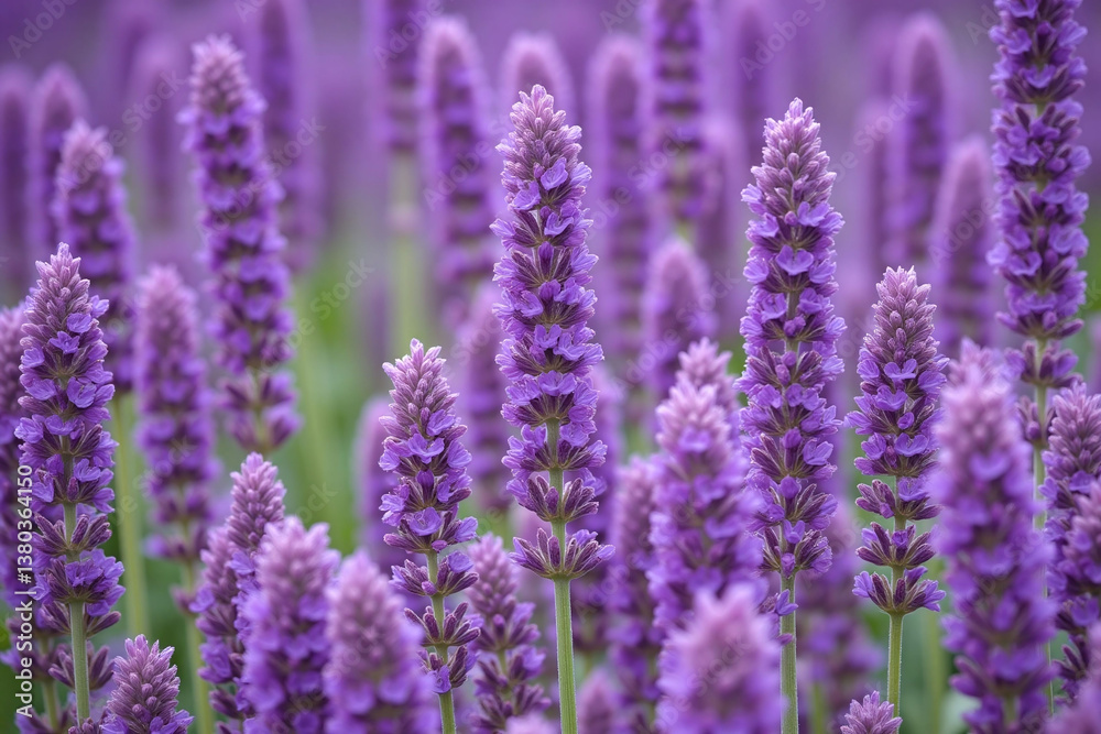 Obraz premium field of lavender flowers on a white background