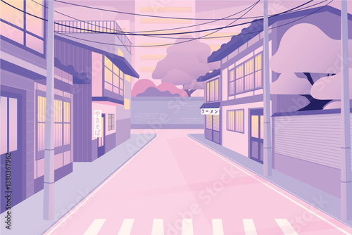 Japanese streets with modern houses
