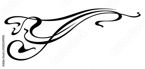 Corner in art nouveau style. Decorative curl element.