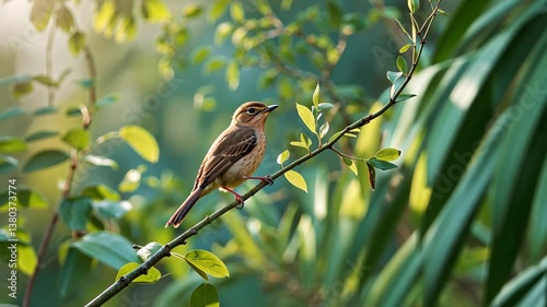A typical chatterer resting on a tiny branch during a chilly day.