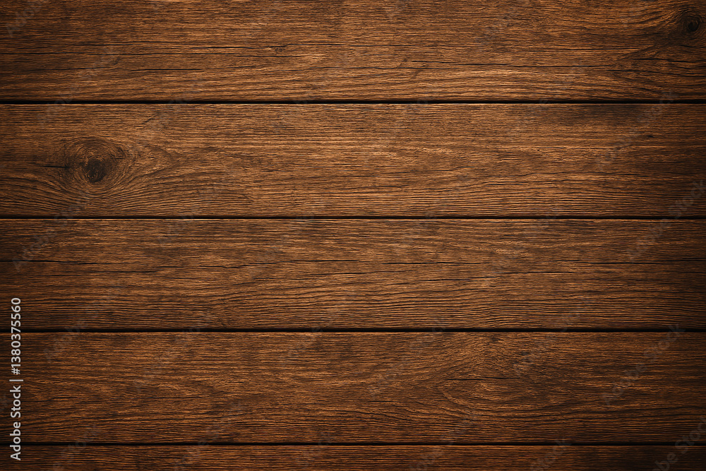 Obraz premium Dark Brown Wooden Surface with Horizontal Grain Patterns