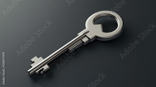 Metallic Key: Symbol of Access and Opportunity