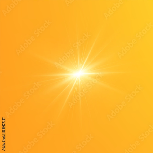  Warm sun on a yellow background. Leto.bliki solar rays