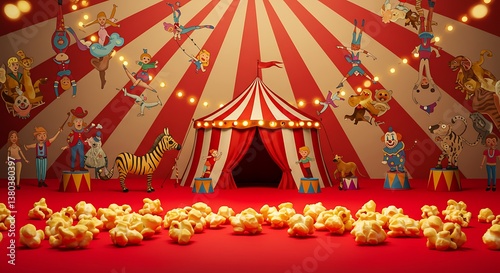 Carousel Dreams & Popcorn Rain AI Generated